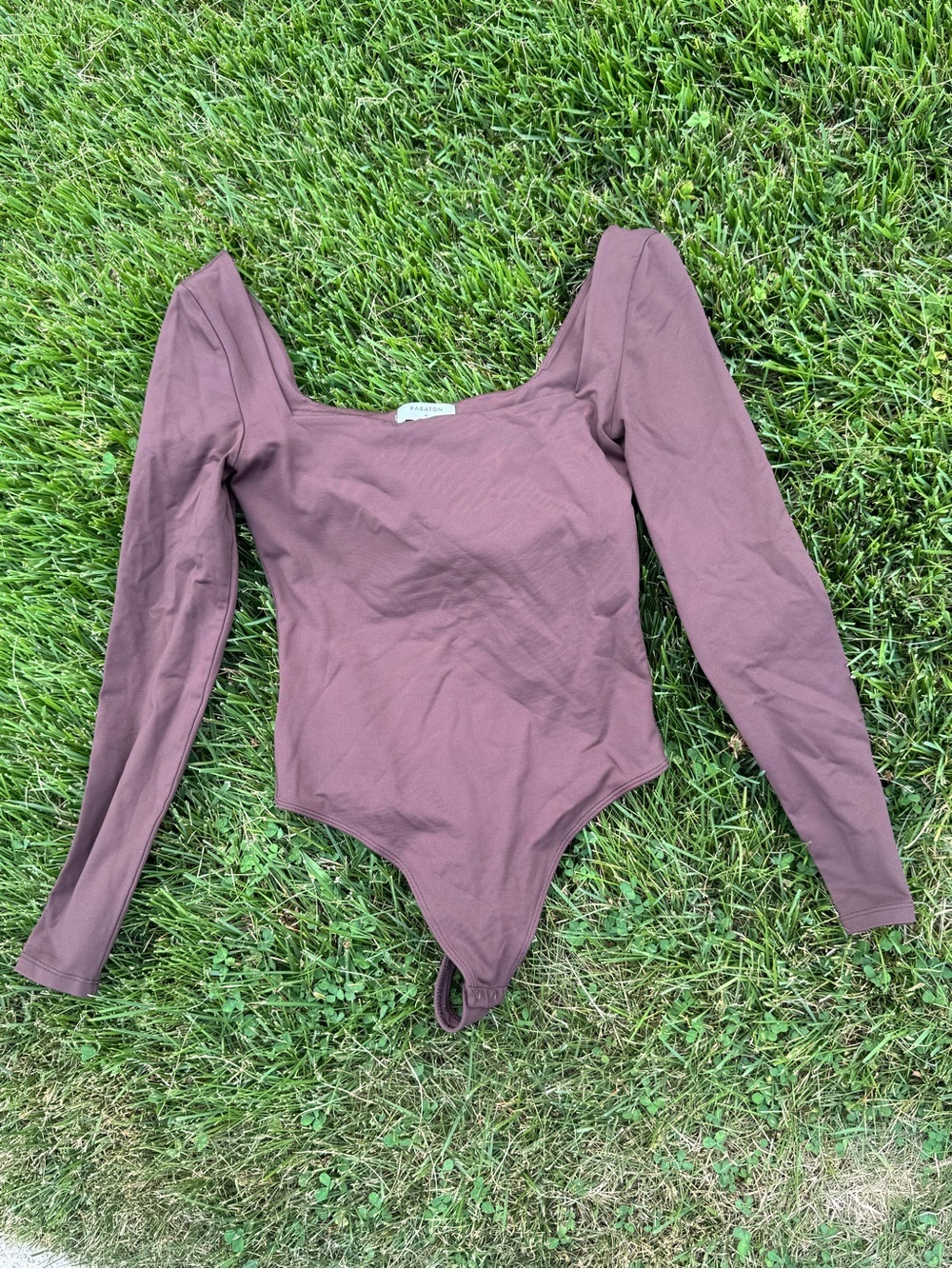 Aritzia Original Contour Prosperity Crew Bodysuit Dark Brown